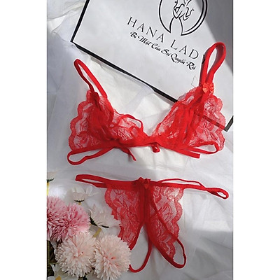 Đồ lót ren - bộ lót sexy quyến rũ gợi cảm dây gợi cảm siêu mỏng BL019 - ĐỎ | Hana Lady Official Store | Tiki