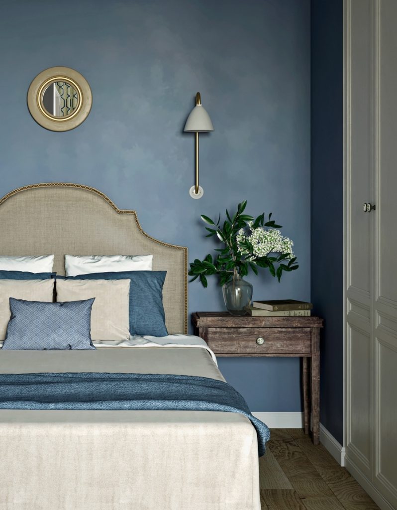 Trang trí phòng ngủ đẹp màu xanh cổ vịt